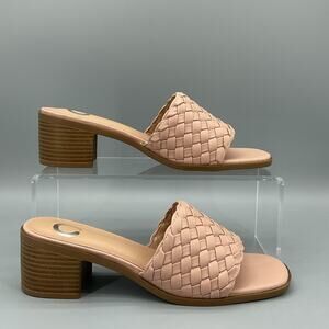 NEW Journee Collection Women’s Fylicia Woven Slide Sandals Blush Size 8